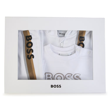Set de pants para bebés BOSS blancos